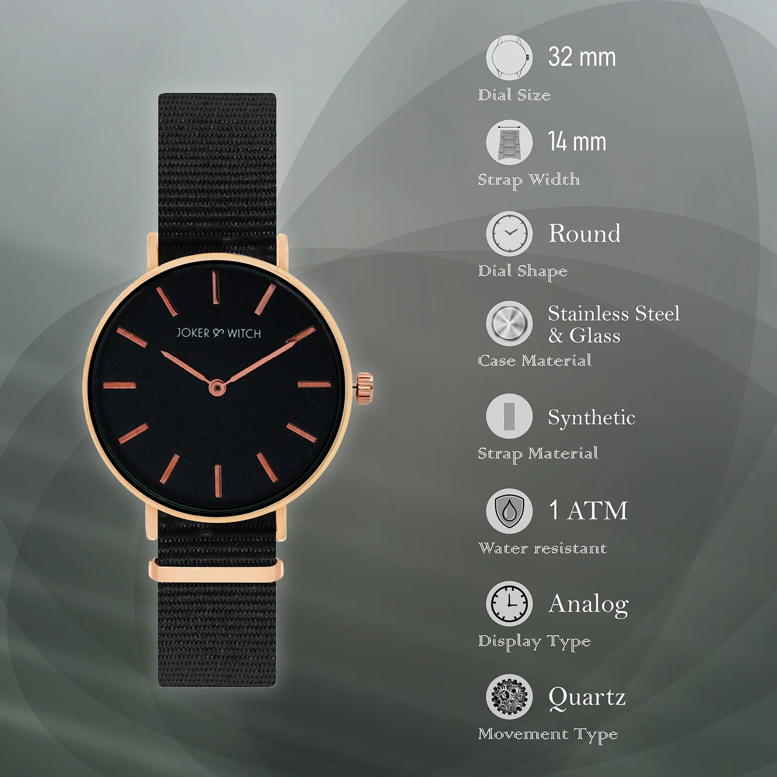 Paris Black Medium Dial Nato Strap Women's Watch - Image 6