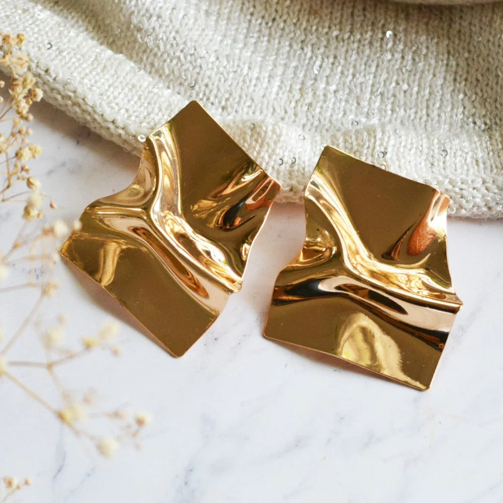 Crumple Party Statement Earrings - Image 6