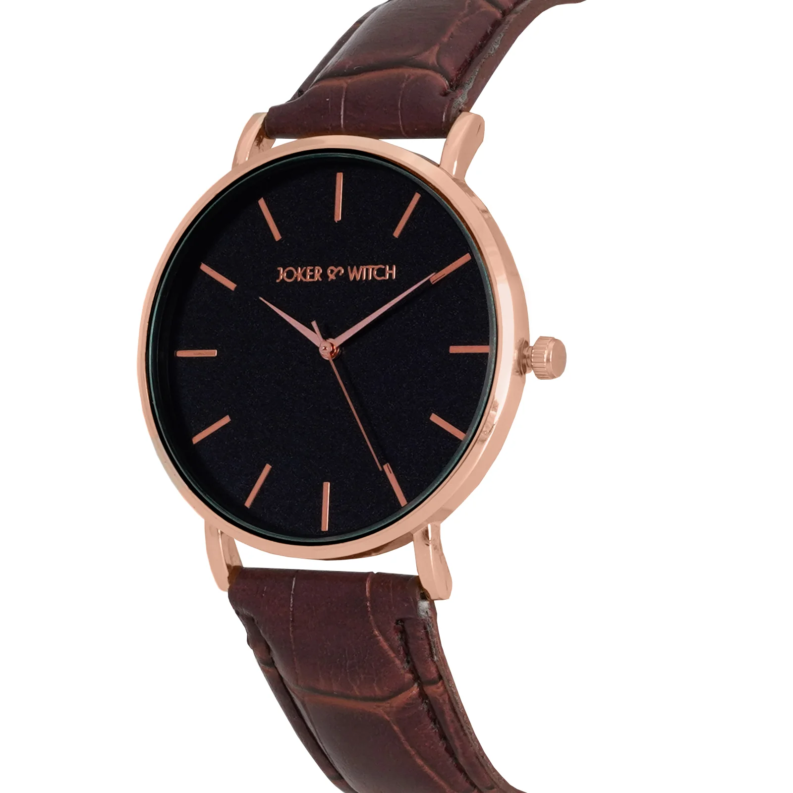 Paul Black Large Dial Brown Croc Strap Men's Watch - Image 2