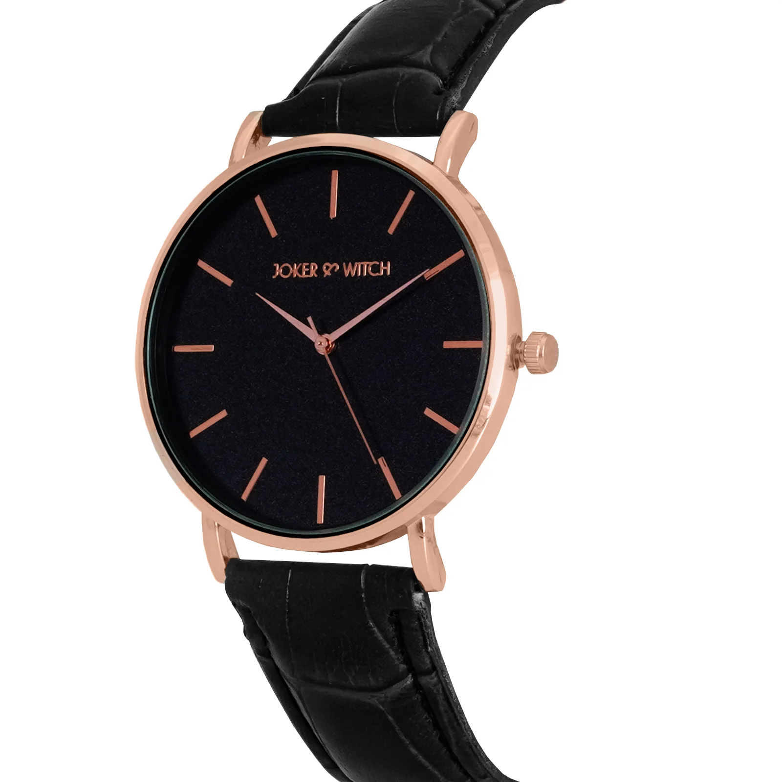 Paul Black Large Dial Croc Strap Men's Watch - Image 2