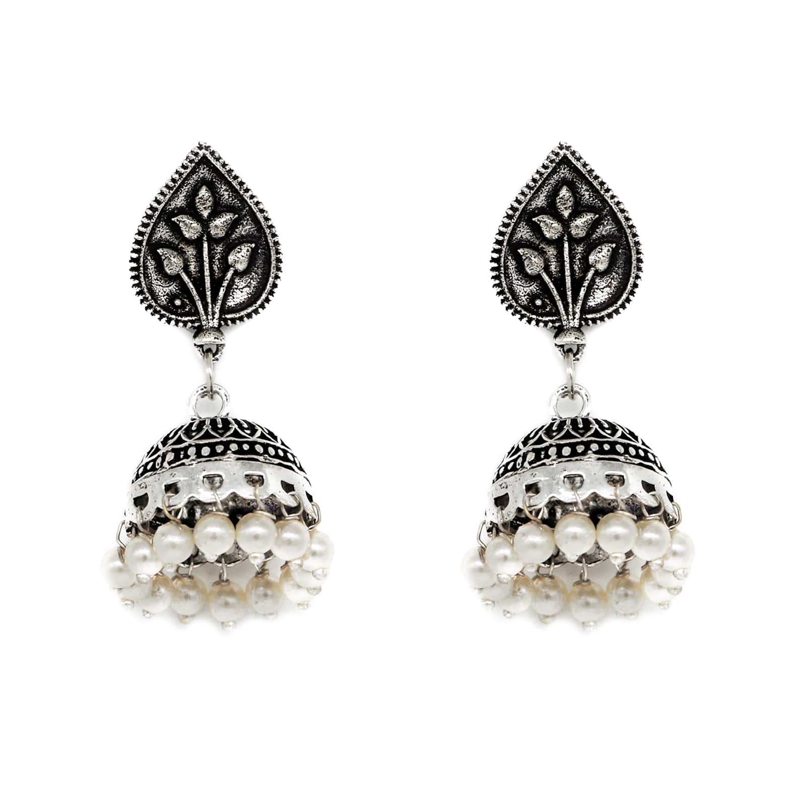 Pavaki Multi Colored Silver Oxidized  Pendant Set - Image 7