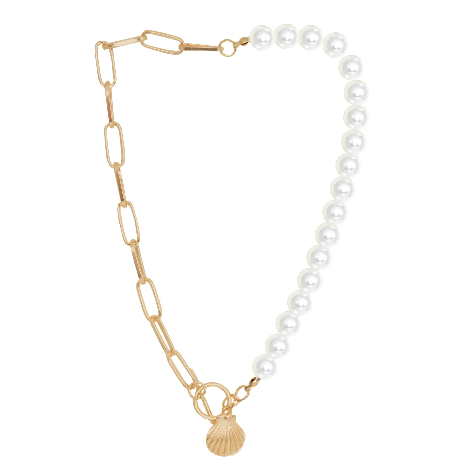 Pearl Shell Link Chain Necklace - Image 2