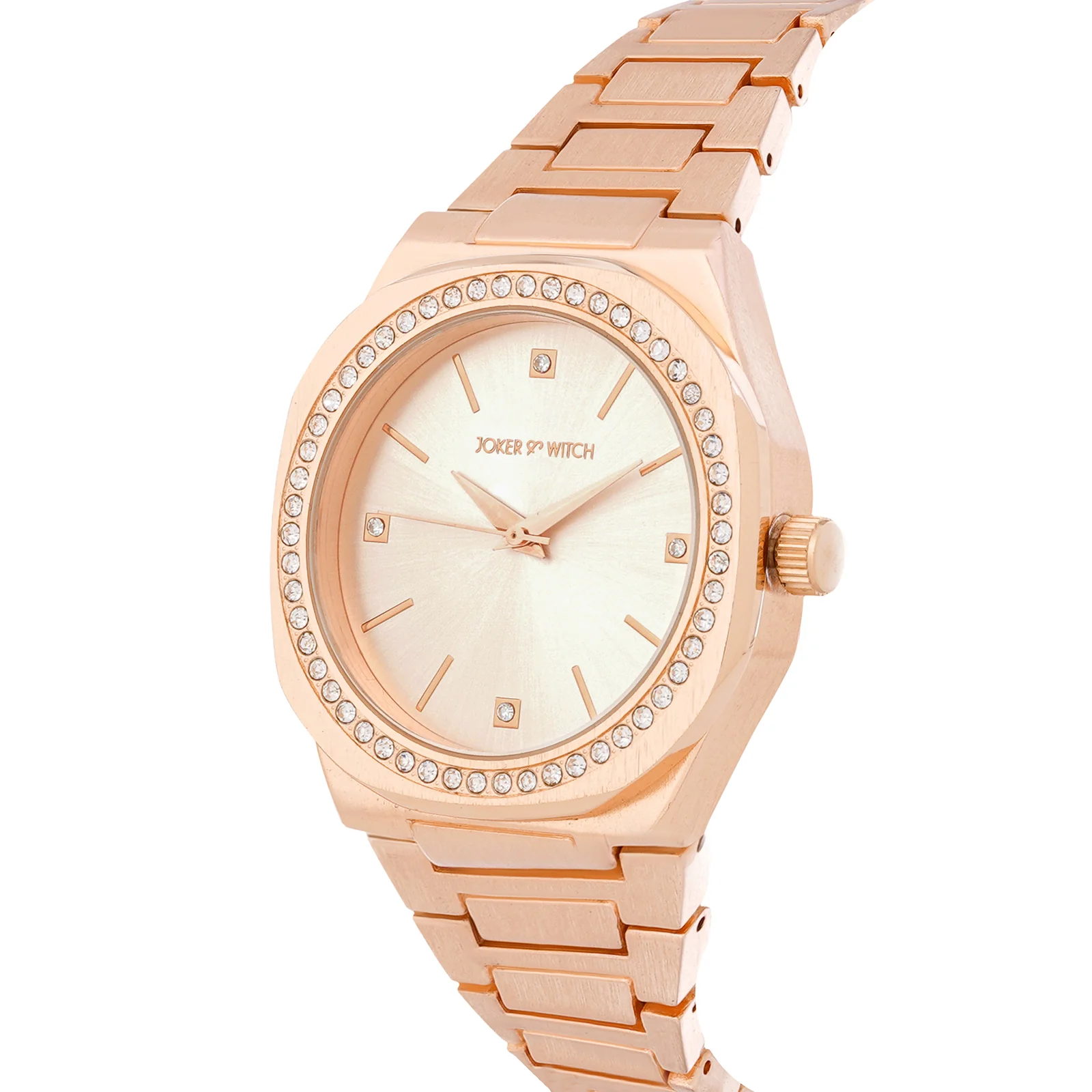 Pegasus Rose Gold Large Rhinestone Dial Linked Chain Strap Women's Watch - Image 4