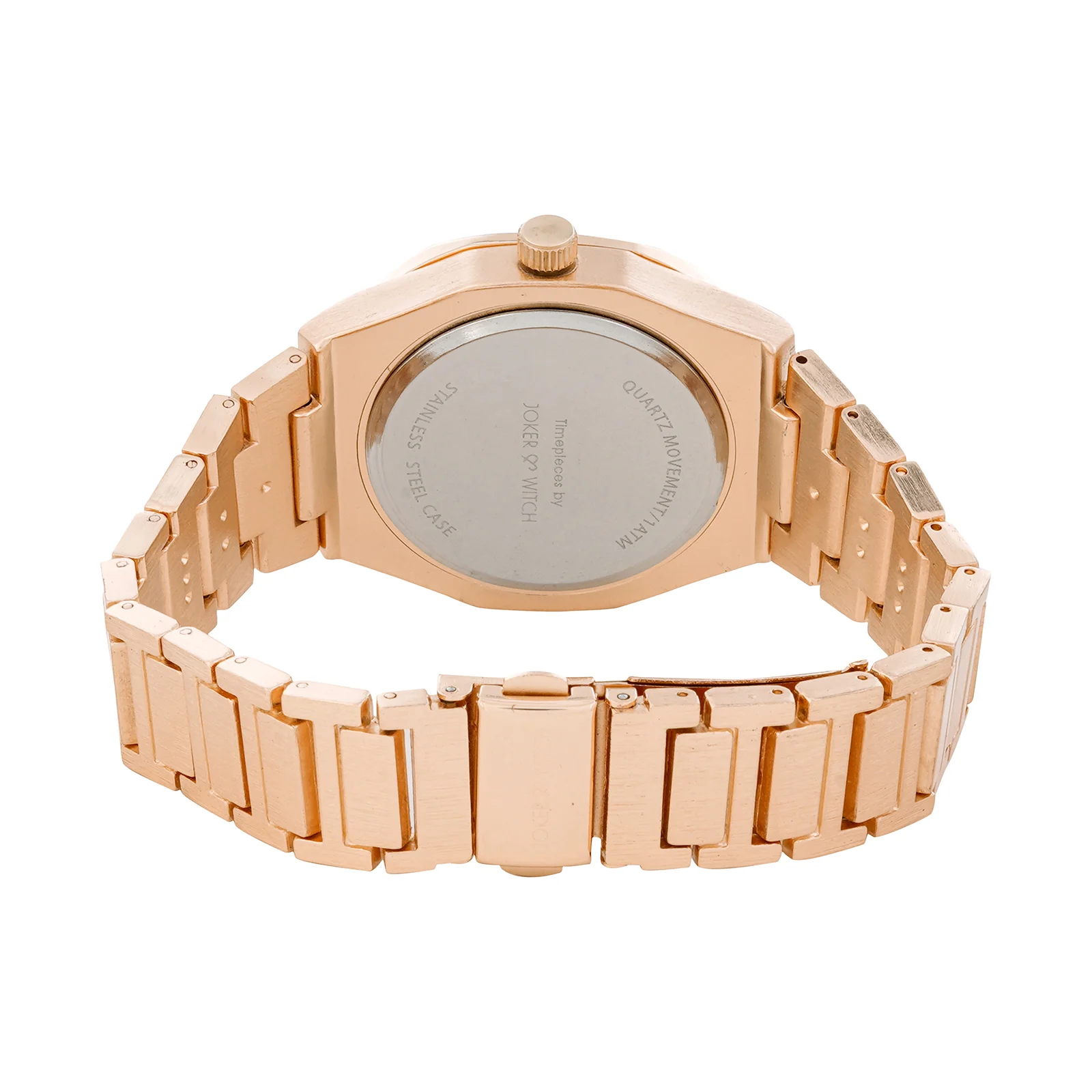 Pegasus Black Large Rhinestone Dial Rose Gold Linked Chain Strap Women's Watch - Image 5