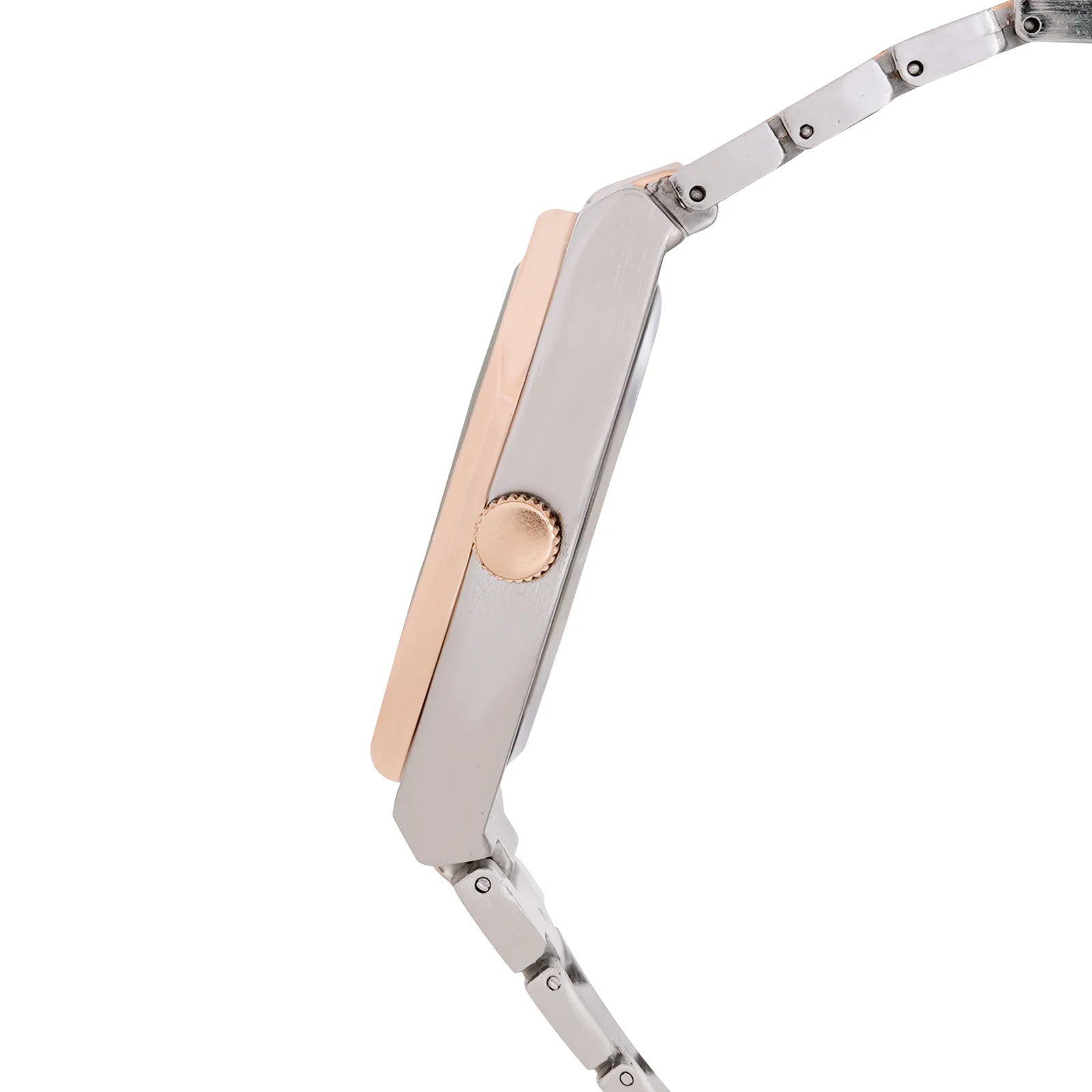 Pegasus Silver Large Dial Rhinestone Dual Tone Linked Chain Strap Women's Watch - Image 5