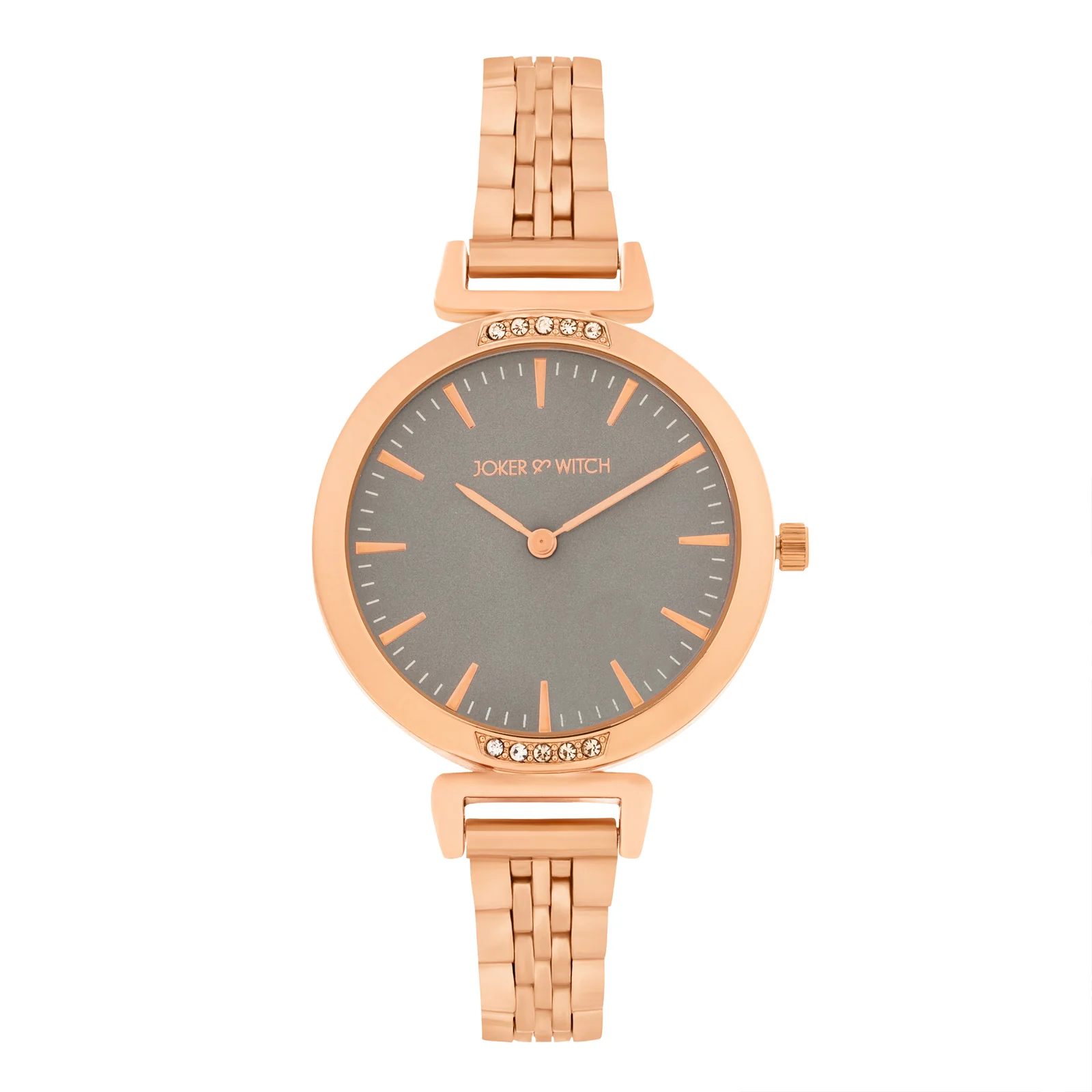 Petite Grey Medium Dial Rose Gold Linked Chain Strap Women's Watch - Image 3