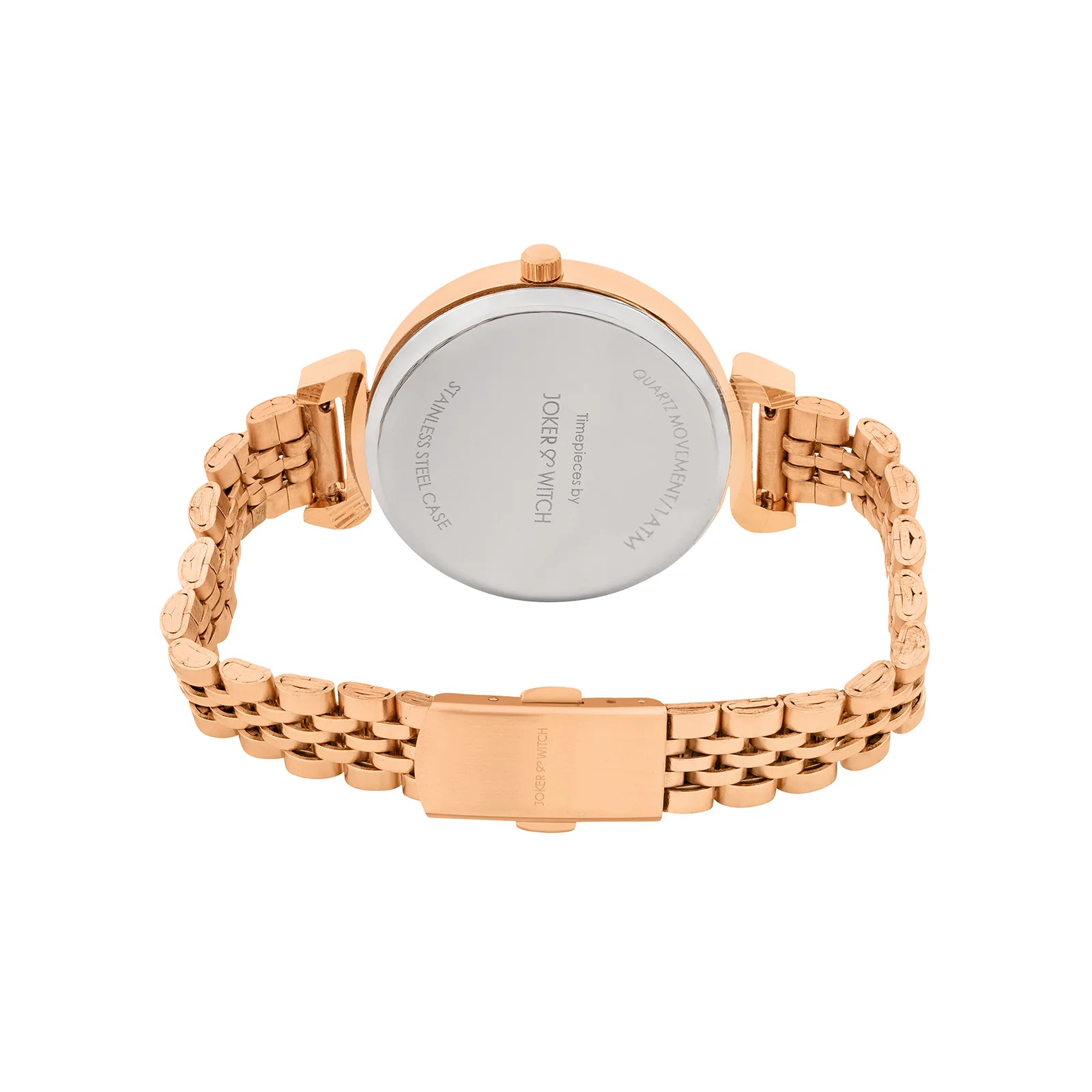 Petite Grey Medium Dial Rose Gold Linked Chain Strap Women's Watch - Image 6