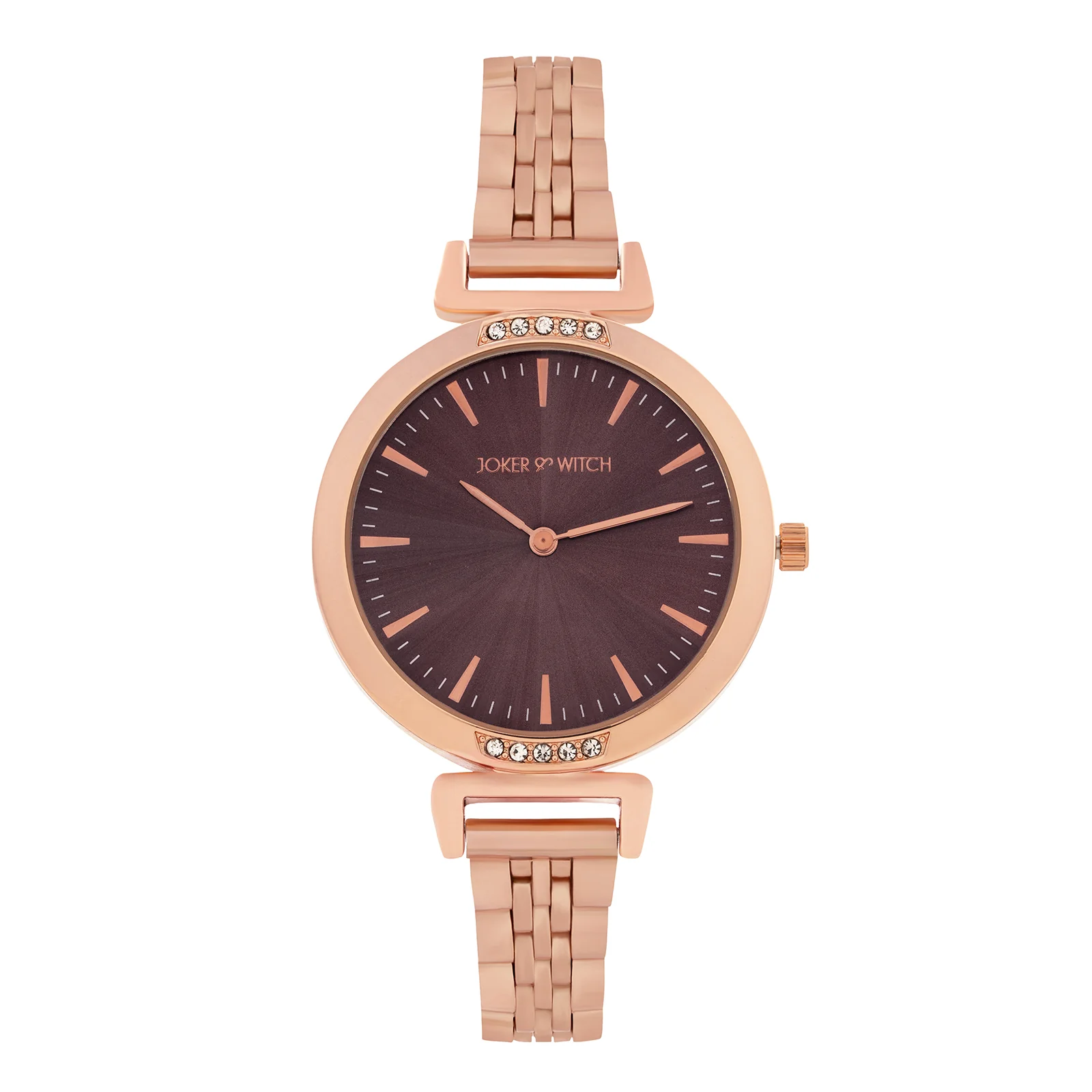 Petite Taupe Medium Dial Rose Gold Linked Chain Strap Women's Watch - Image 3