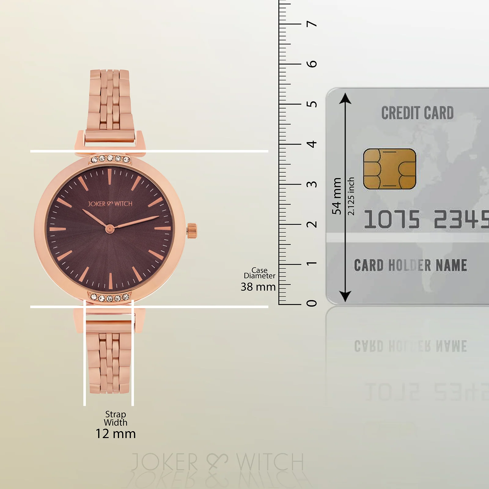 Petite Taupe Medium Dial Rose Gold Linked Chain Strap Women's Watch - Image 8