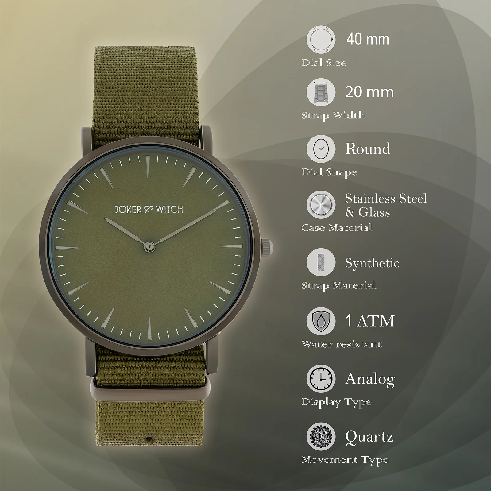 Phile Olive Large Dial Nato Strap Men's Watch - Image 8