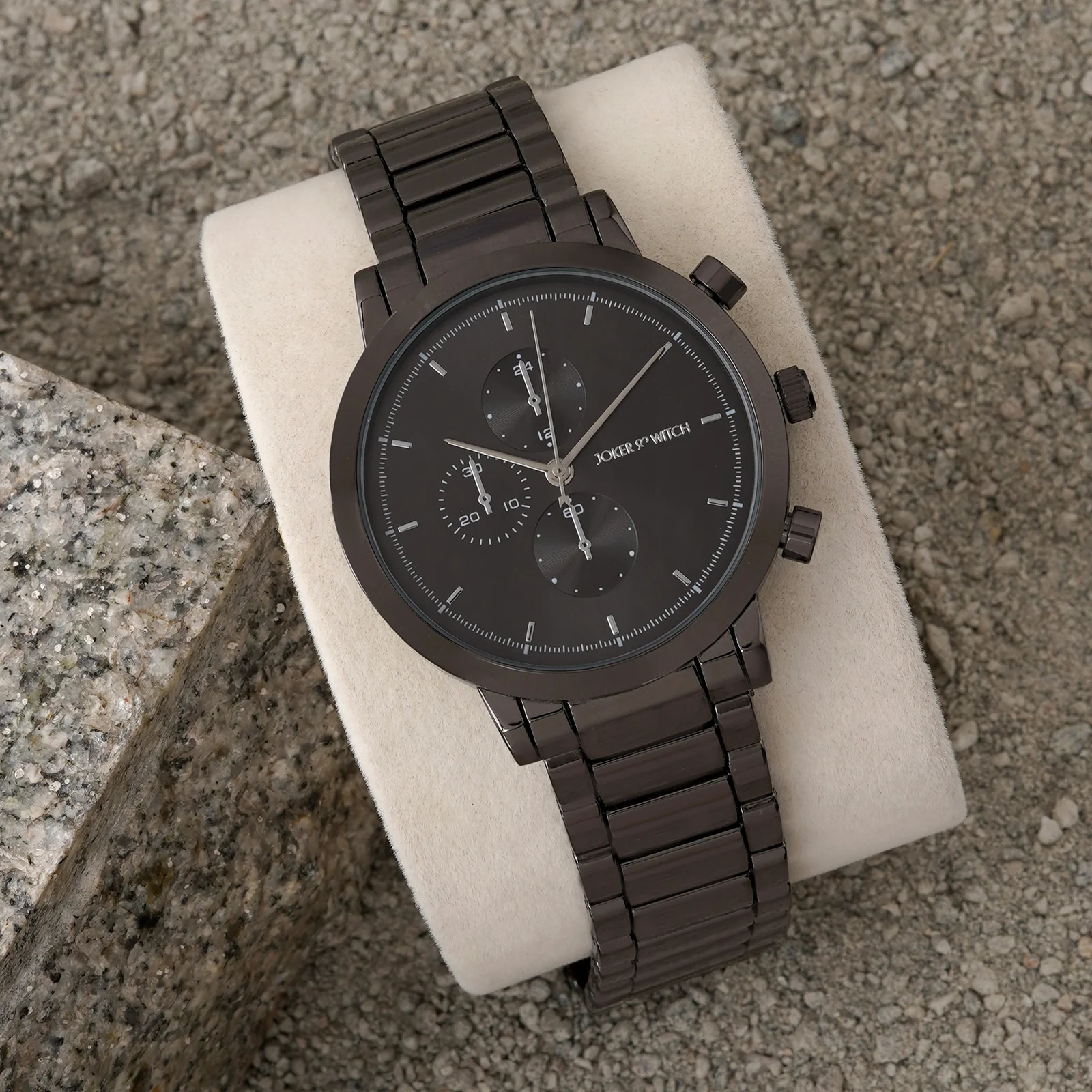 Pierce Black Large Dial Linked Chain Strap Men's Watch - Image 3