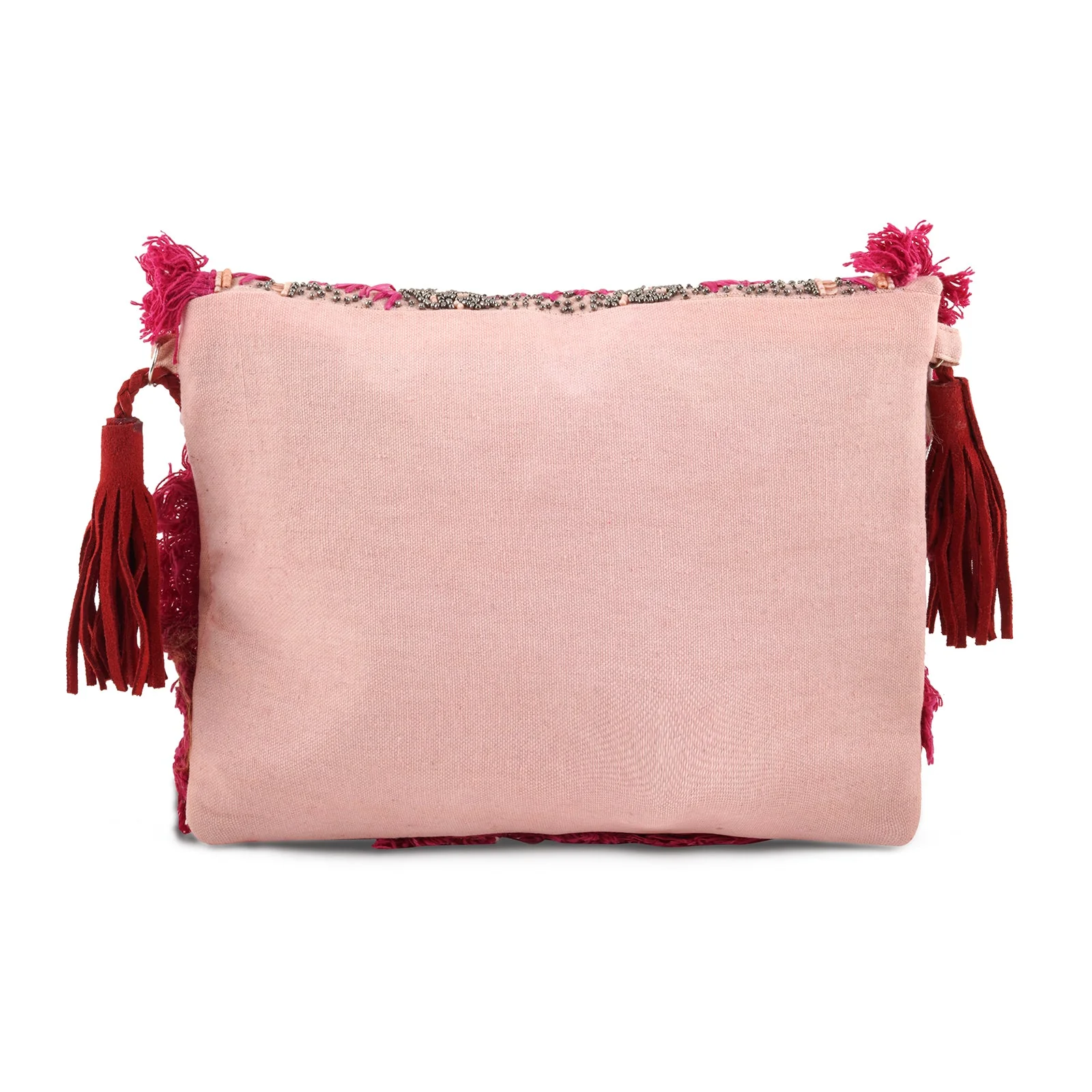 Pink Pixie Dust Tassel and Beads Banjara Bag - Image 6