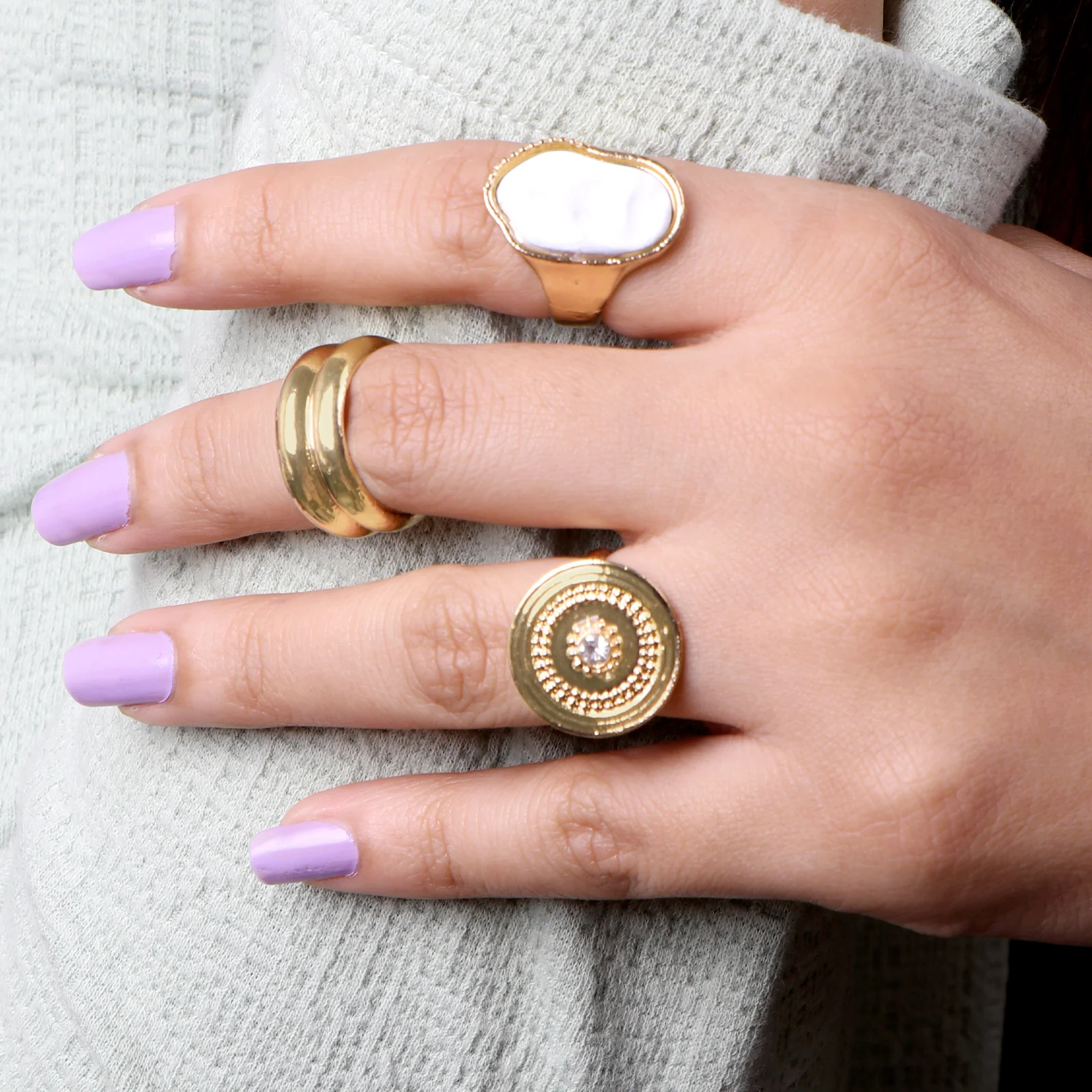 Pitti Pisa Gold Set of 3 Gold Rings - Image 2