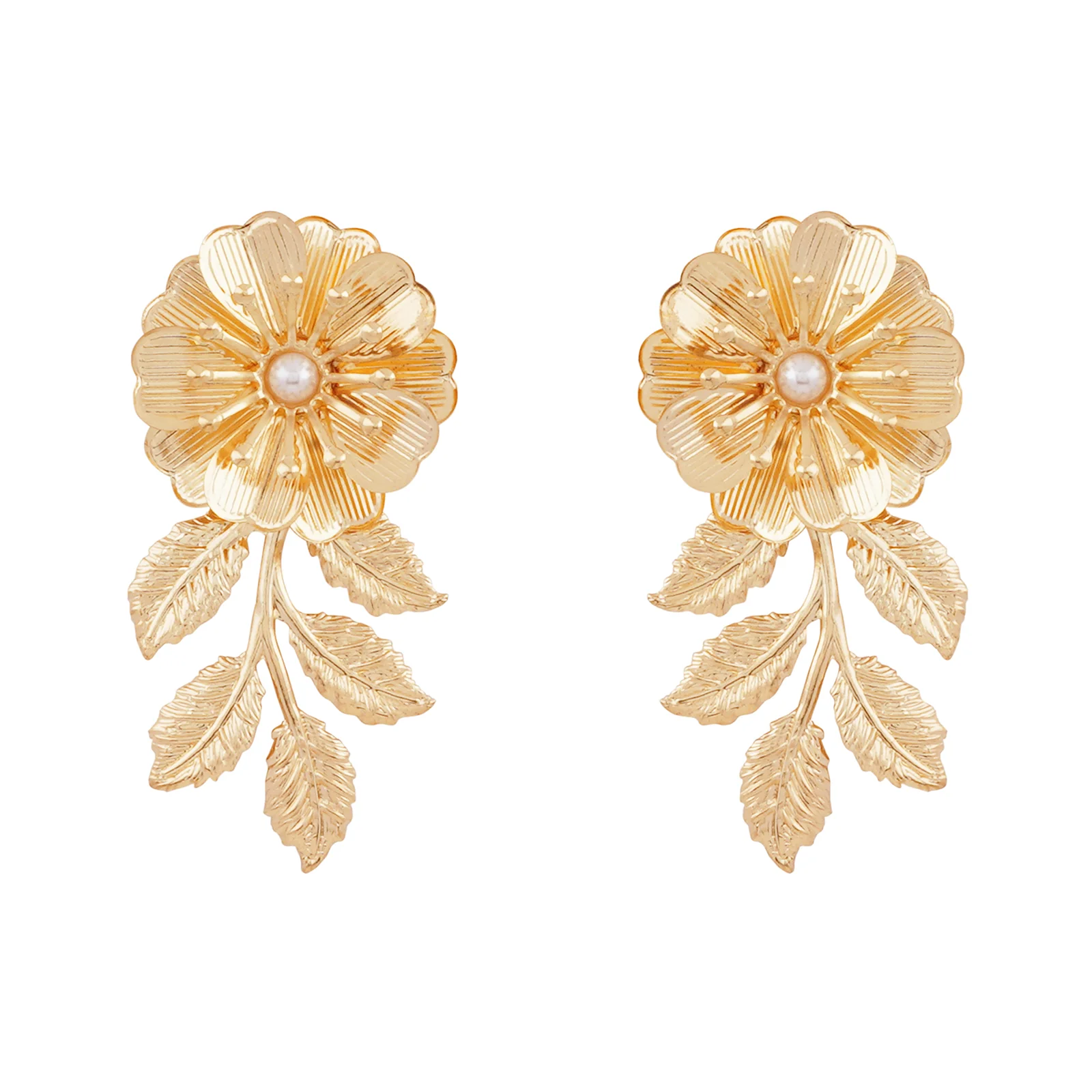 Poinsettia Gold Earrings - Image 3