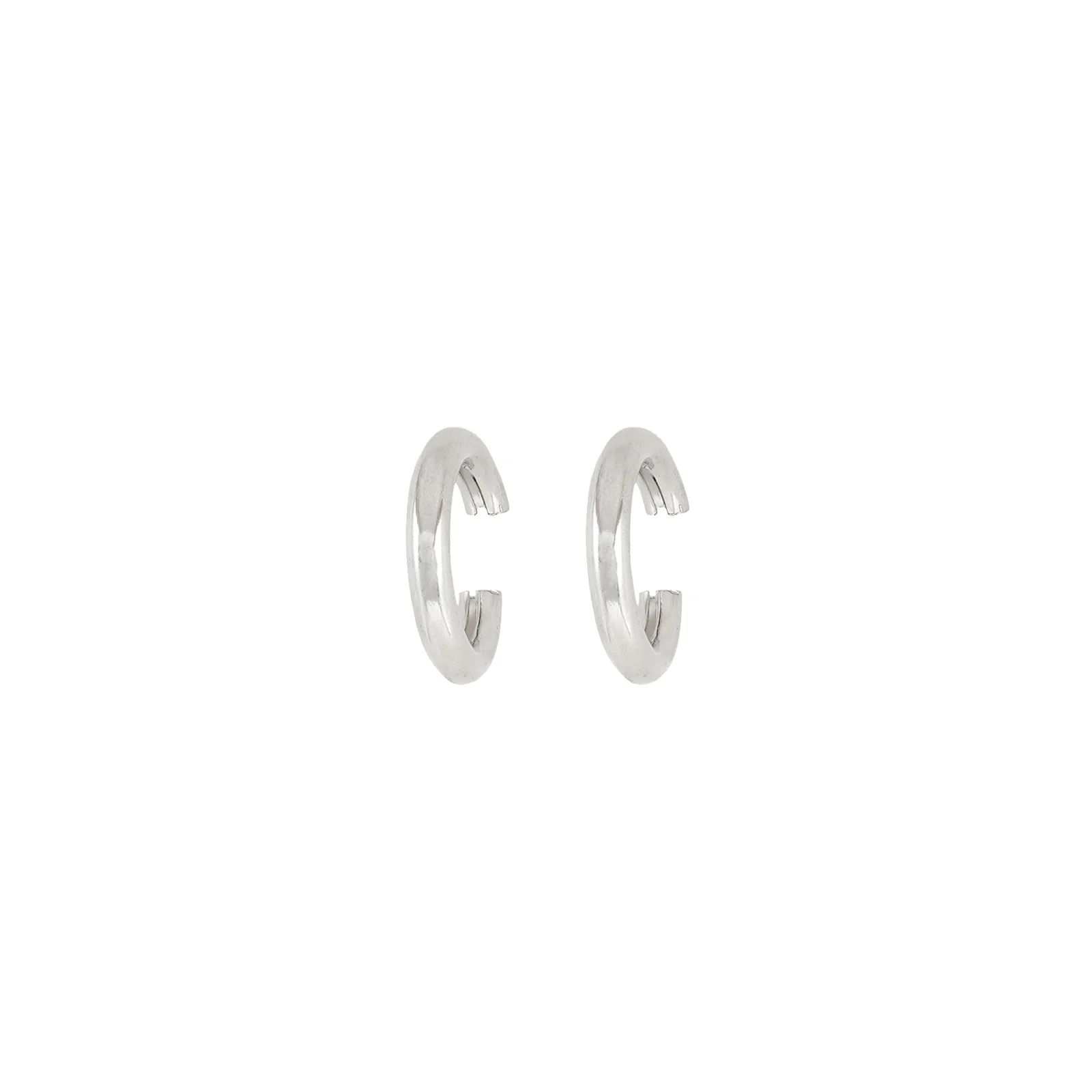 Polly Polished Silver Hoops - Image 3