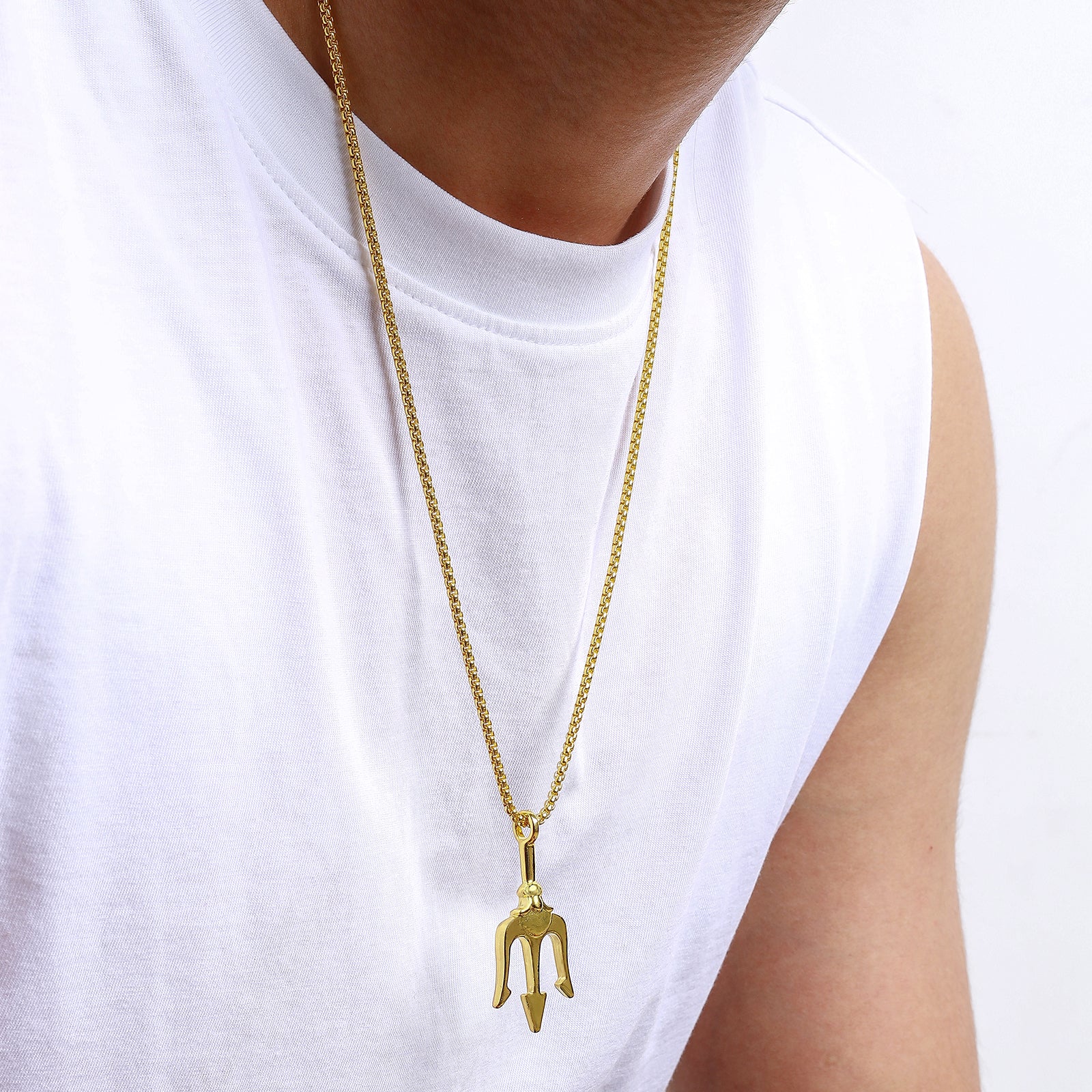 Poseidon Gold Pendant Necklace - Image 2
