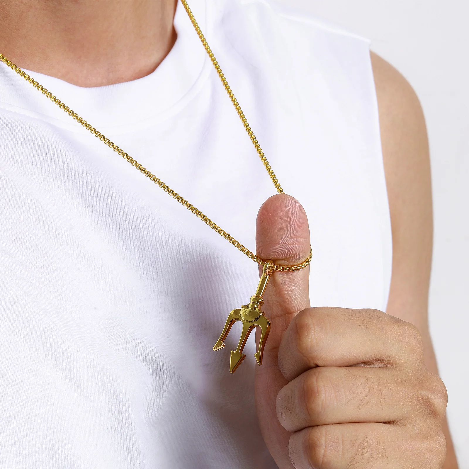 Poseidon Gold Pendant Necklace - Image 3