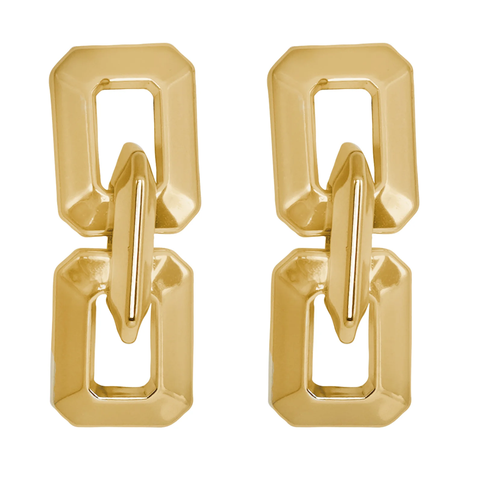Posh Gold Link Earrings - Image 2