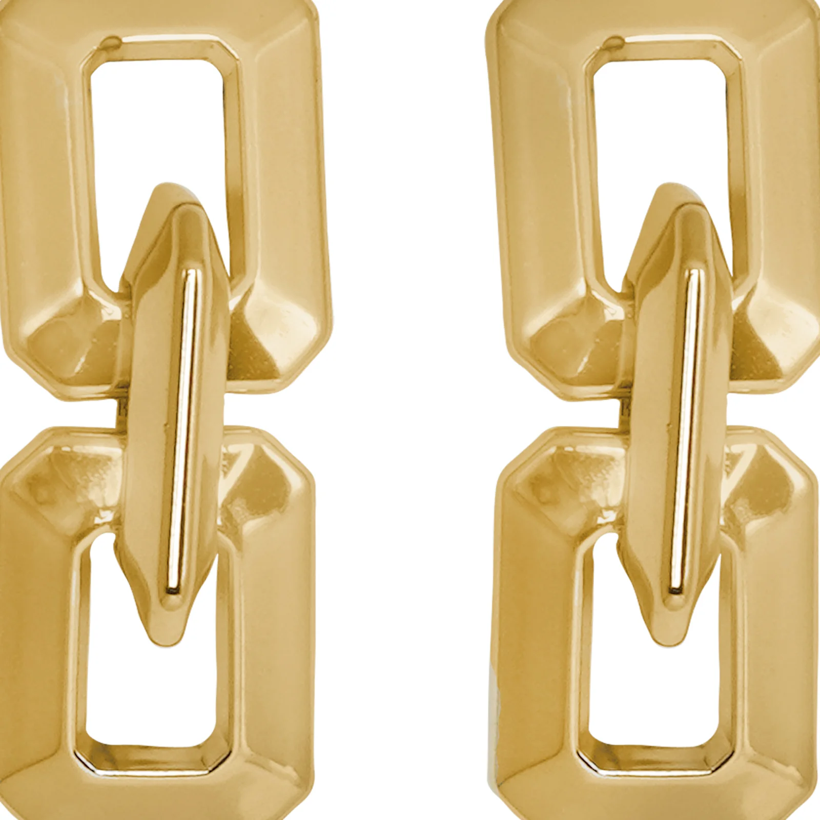 Posh Gold Link Earrings - Image 3