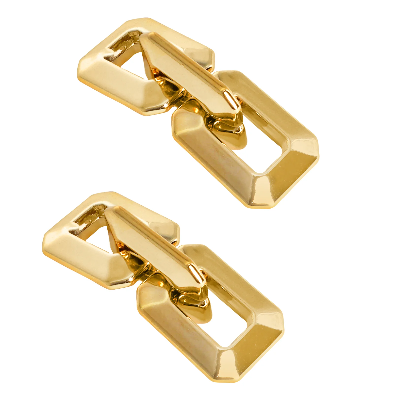 Posh Gold Link Earrings - Image 4