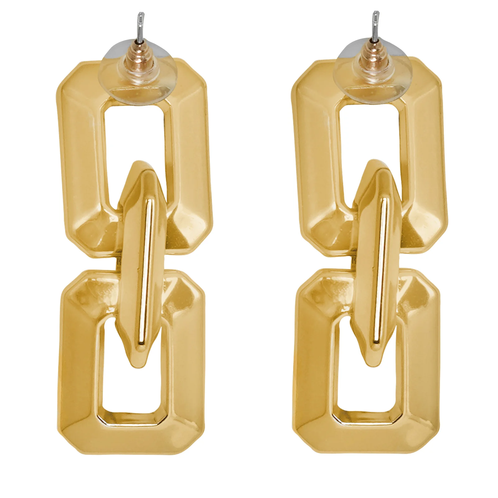 Posh Gold Link Earrings - Image 5