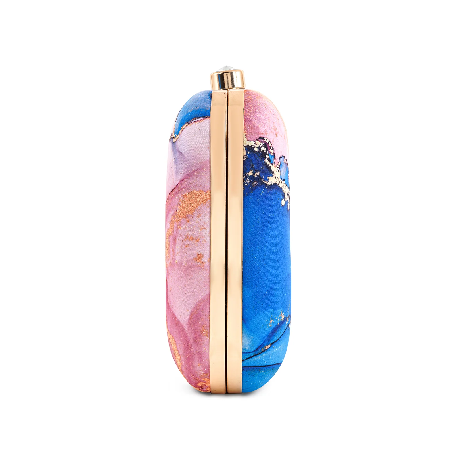 Posy Sparkle Blue And Pink Printed Clutch - Image 6