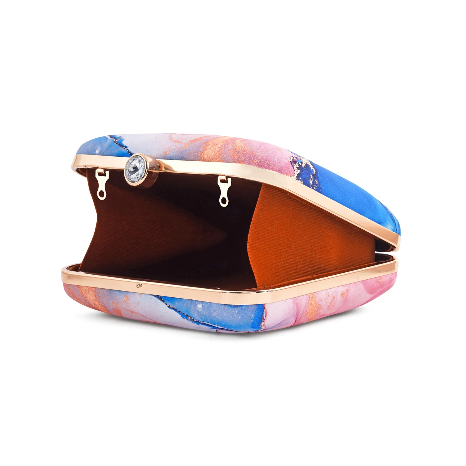 Posy Sparkle Blue And Pink Printed Clutch - Image 7
