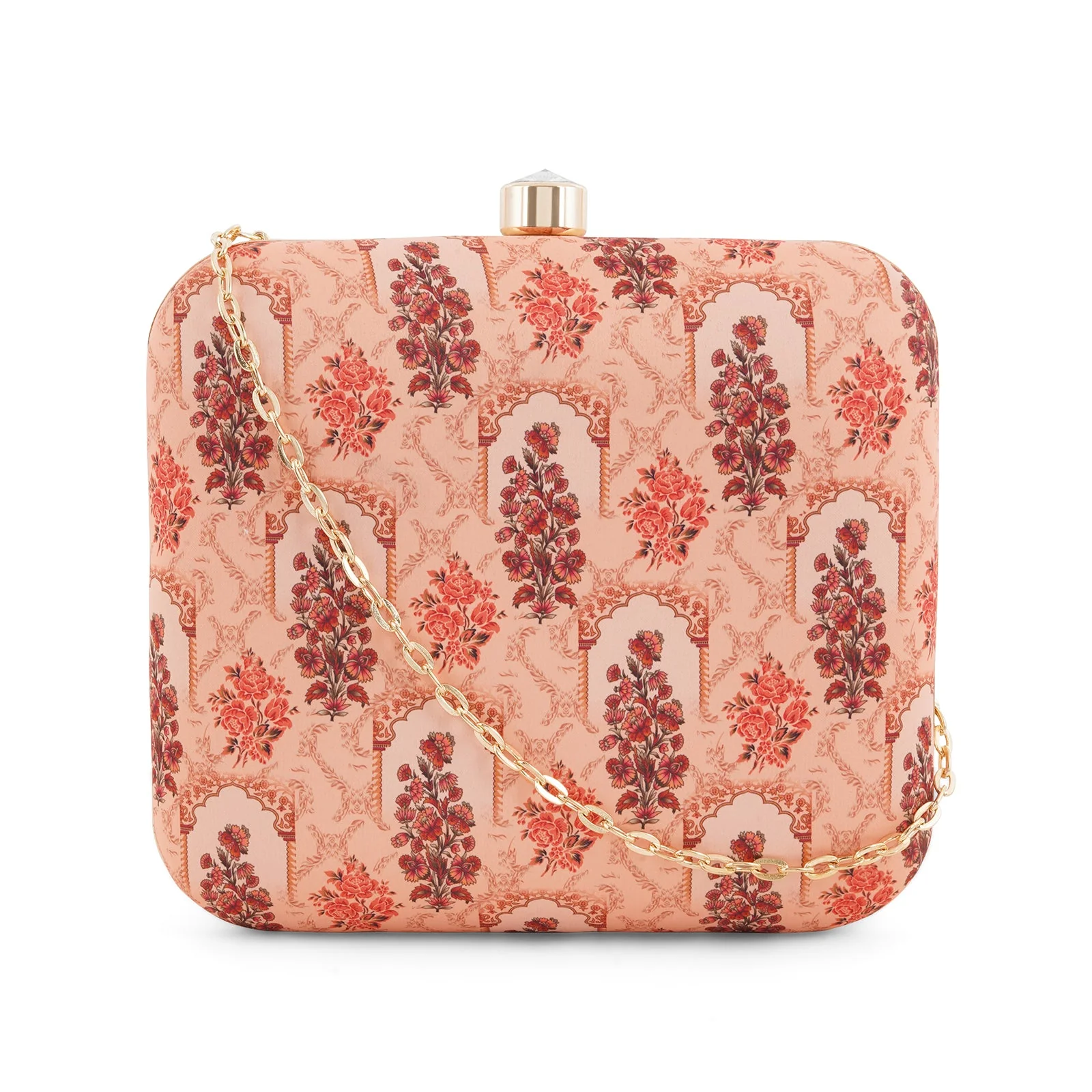 Powder Peach Stone and Print Clutch - Image 3