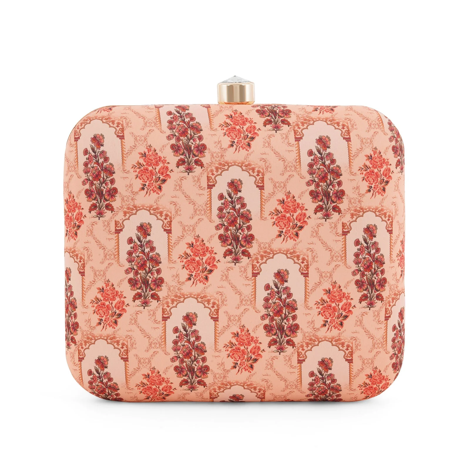 Powder Peach Stone and Print Clutch - Image 4