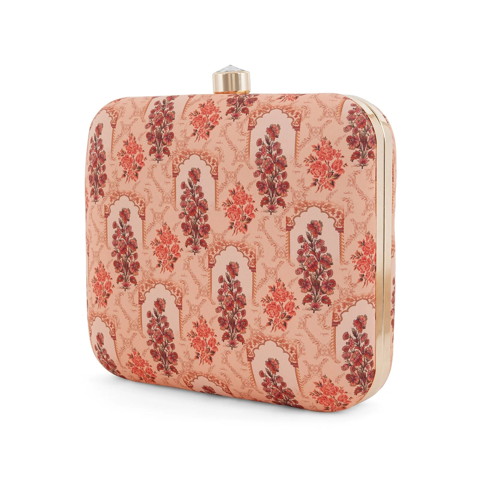 Powder Peach Stone and Print Clutch - Image 5