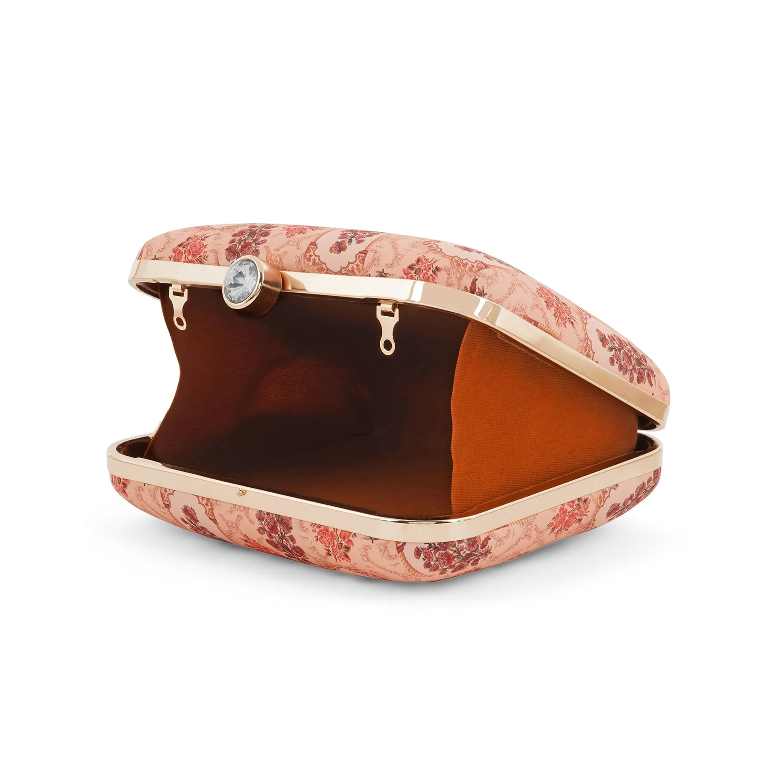 Powder Peach Stone and Print Clutch - Image 7