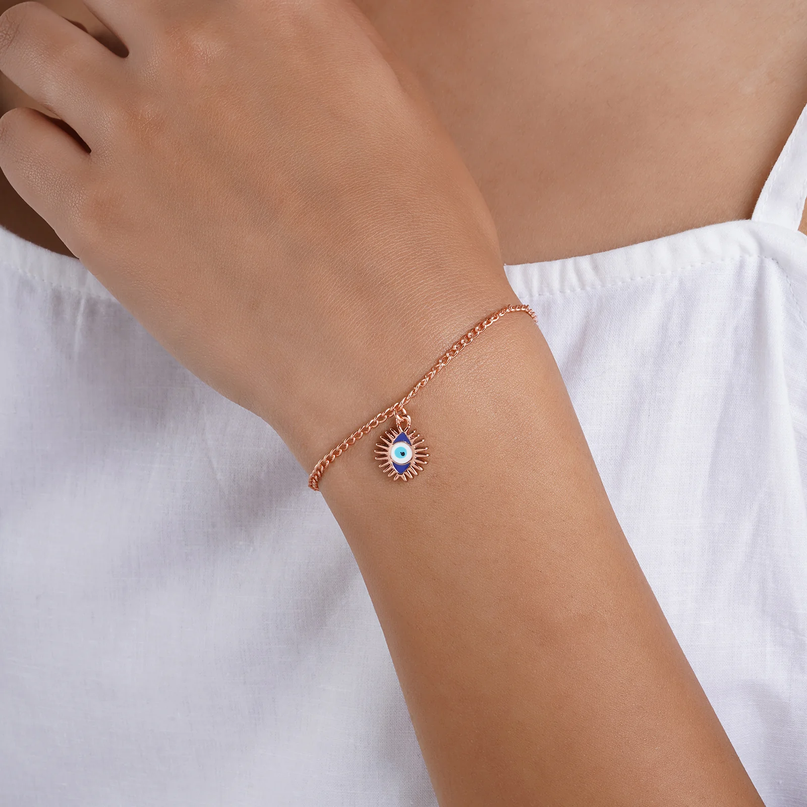 Power Of Eye Rose Gold Bracelet Charm - Image 2