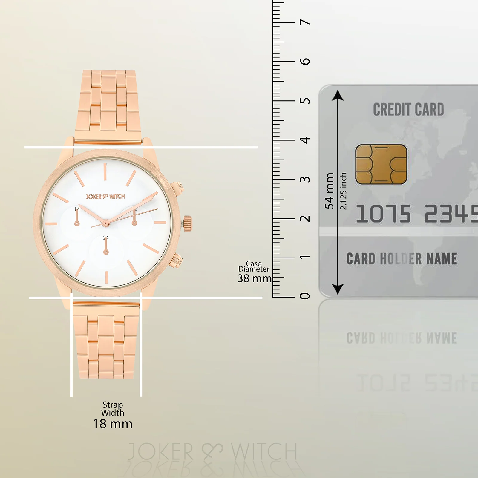 Prague White Large Dial Rose Gold Linked Chain Strap Women's Watch - Image 8