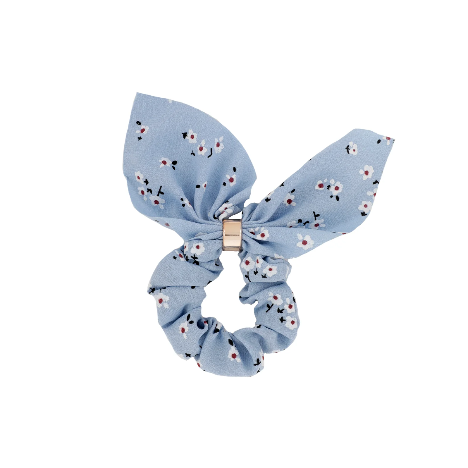 Bewitched Pretty Floral Light Blue Scrunchie - Image 4