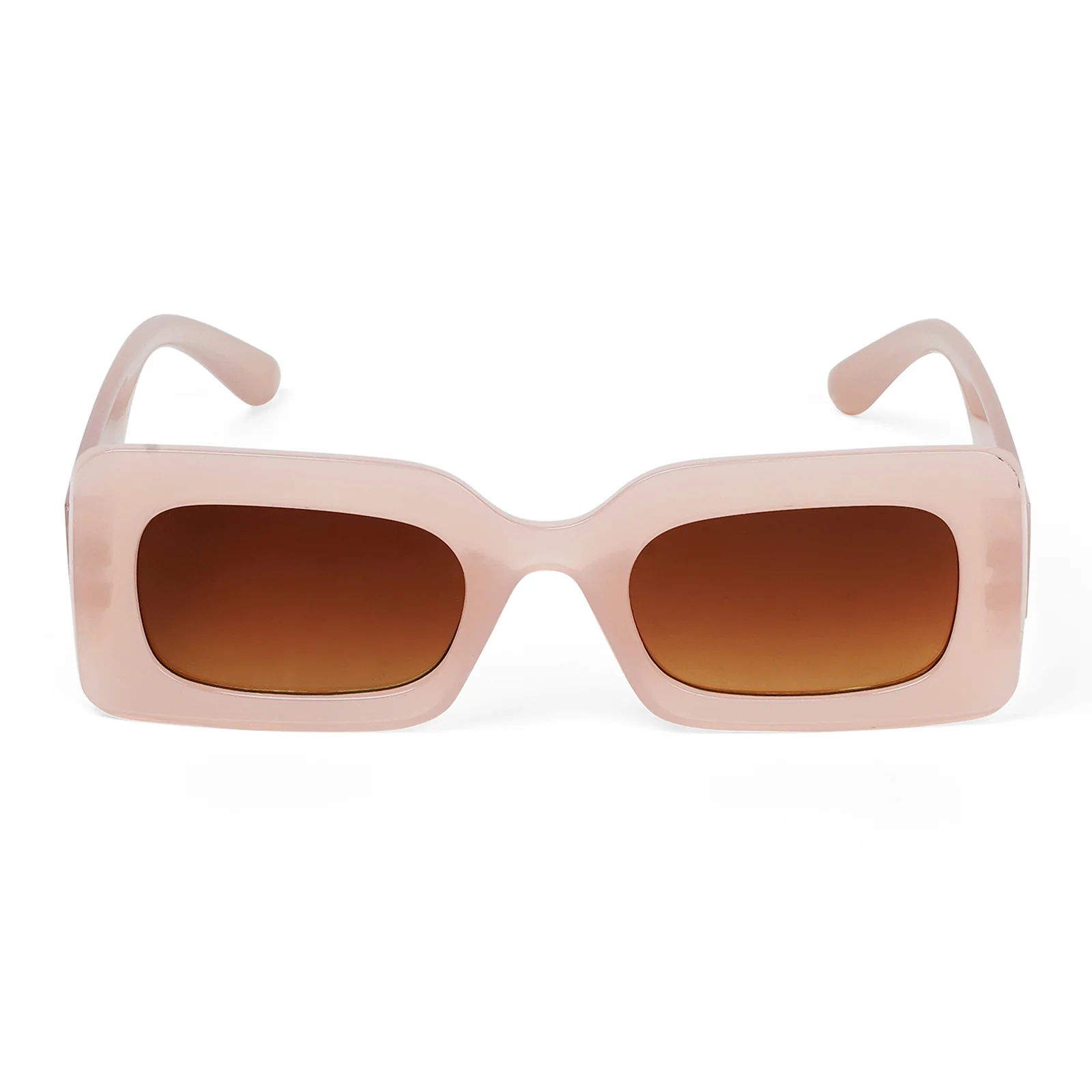 Pretza Beige and Brown Rectangle Sunglasses - Image 3