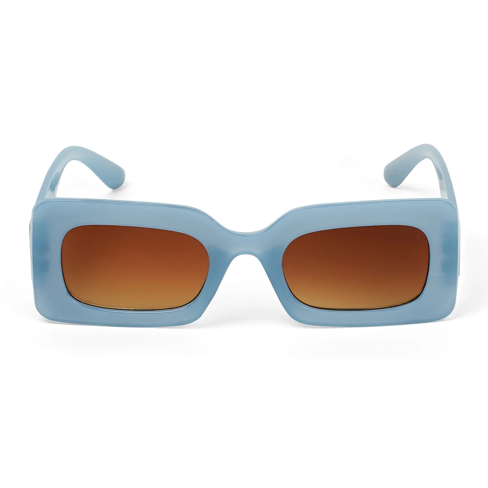 Pretza Blue and Brown  Rectangle Sunglasses - Image 3
