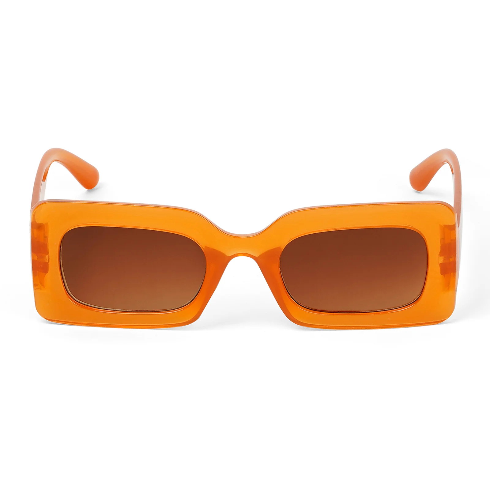 Pretza Orange and Brown Rectangle Sunglasses - Image 3