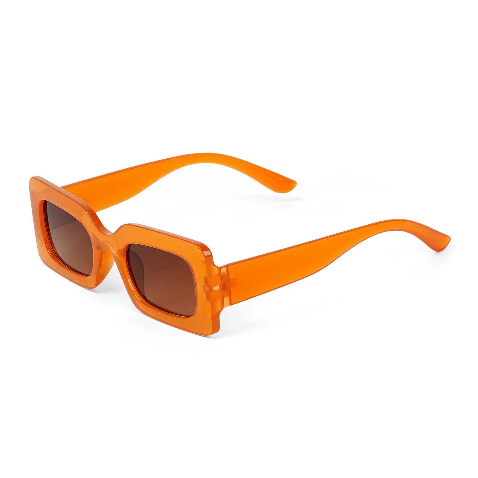 Pretza Orange and Brown Rectangle Sunglasses - Image 4