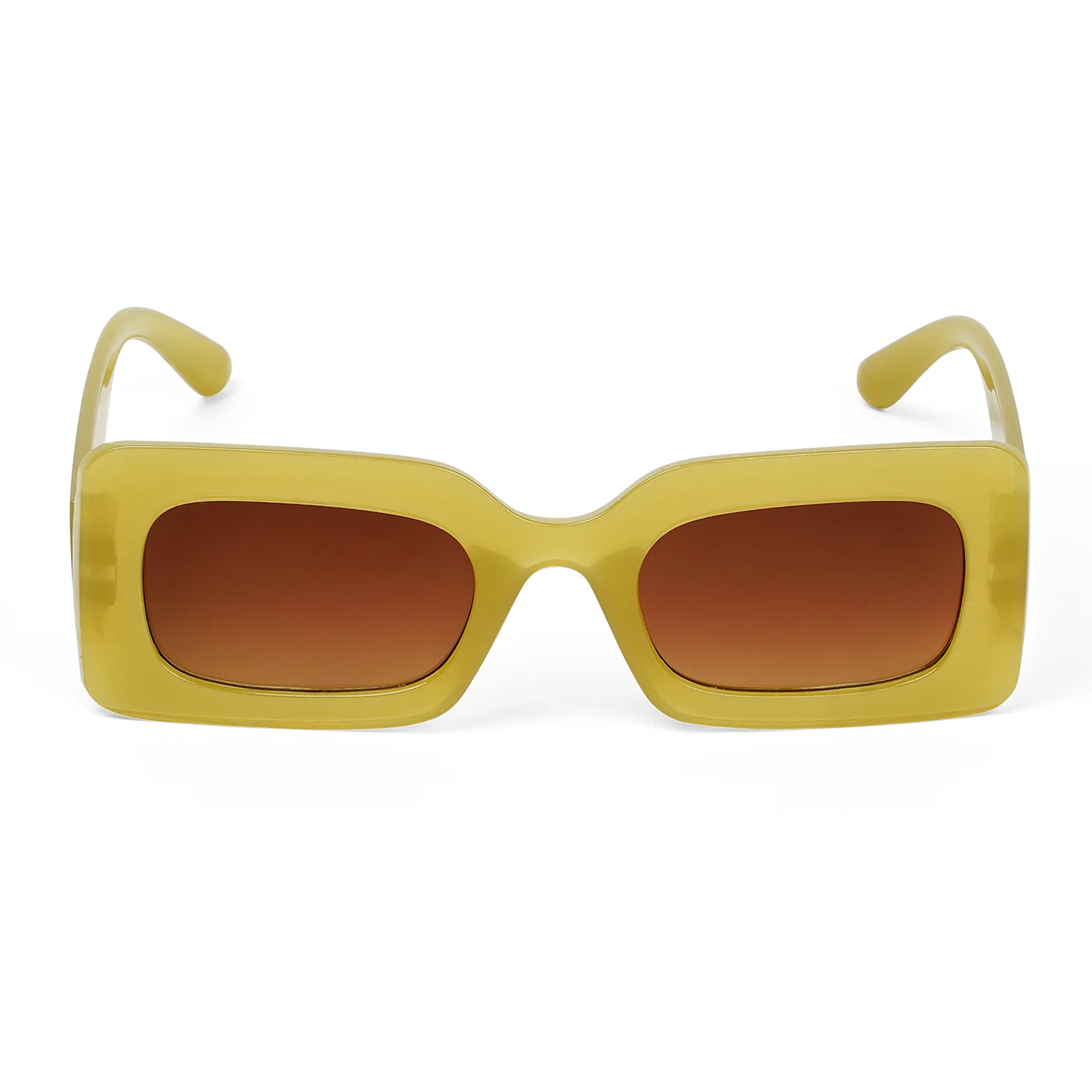 Pretza Yellow and Brown  Rectangle Sunglasses - Image 3