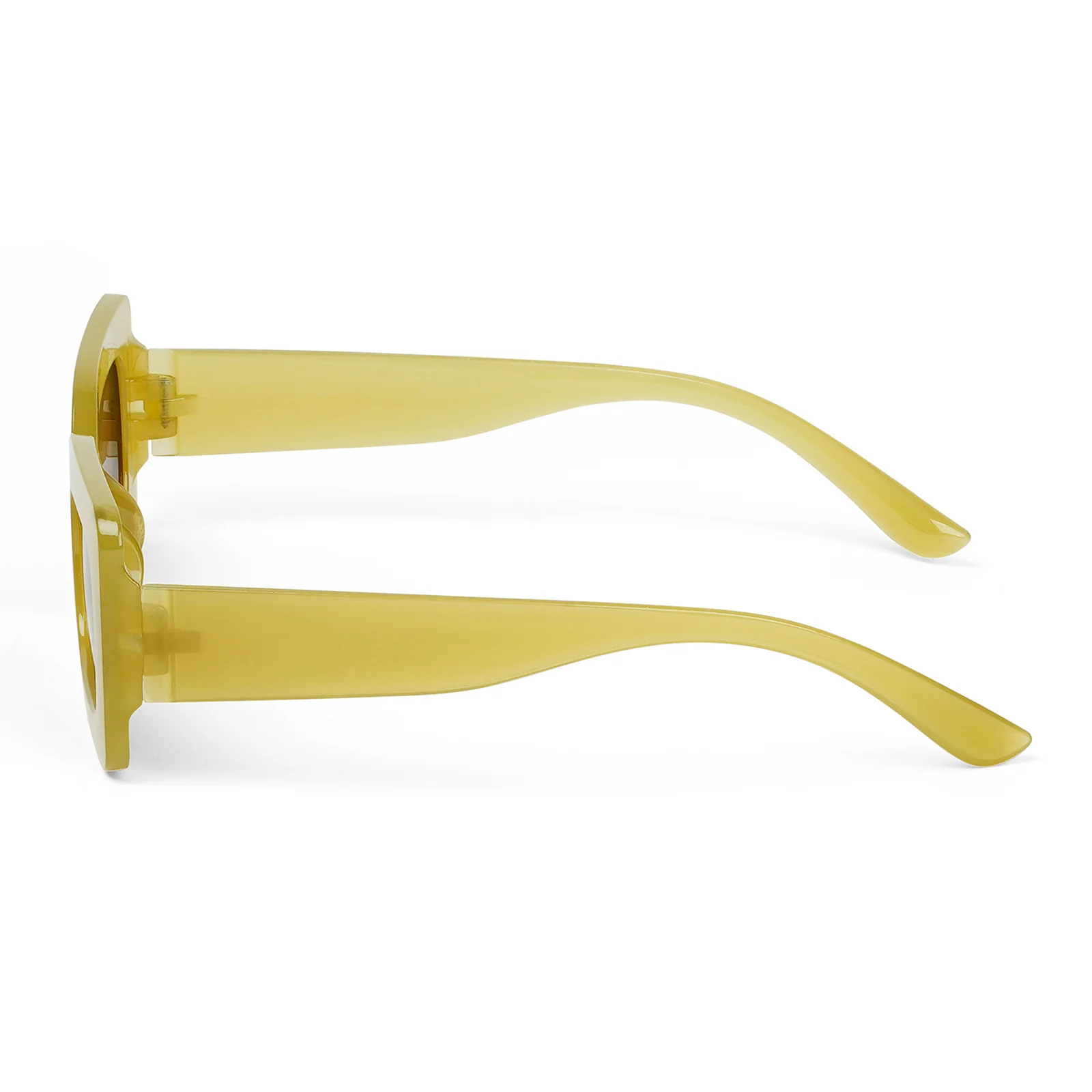 Pretza Yellow and Brown  Rectangle Sunglasses - Image 5