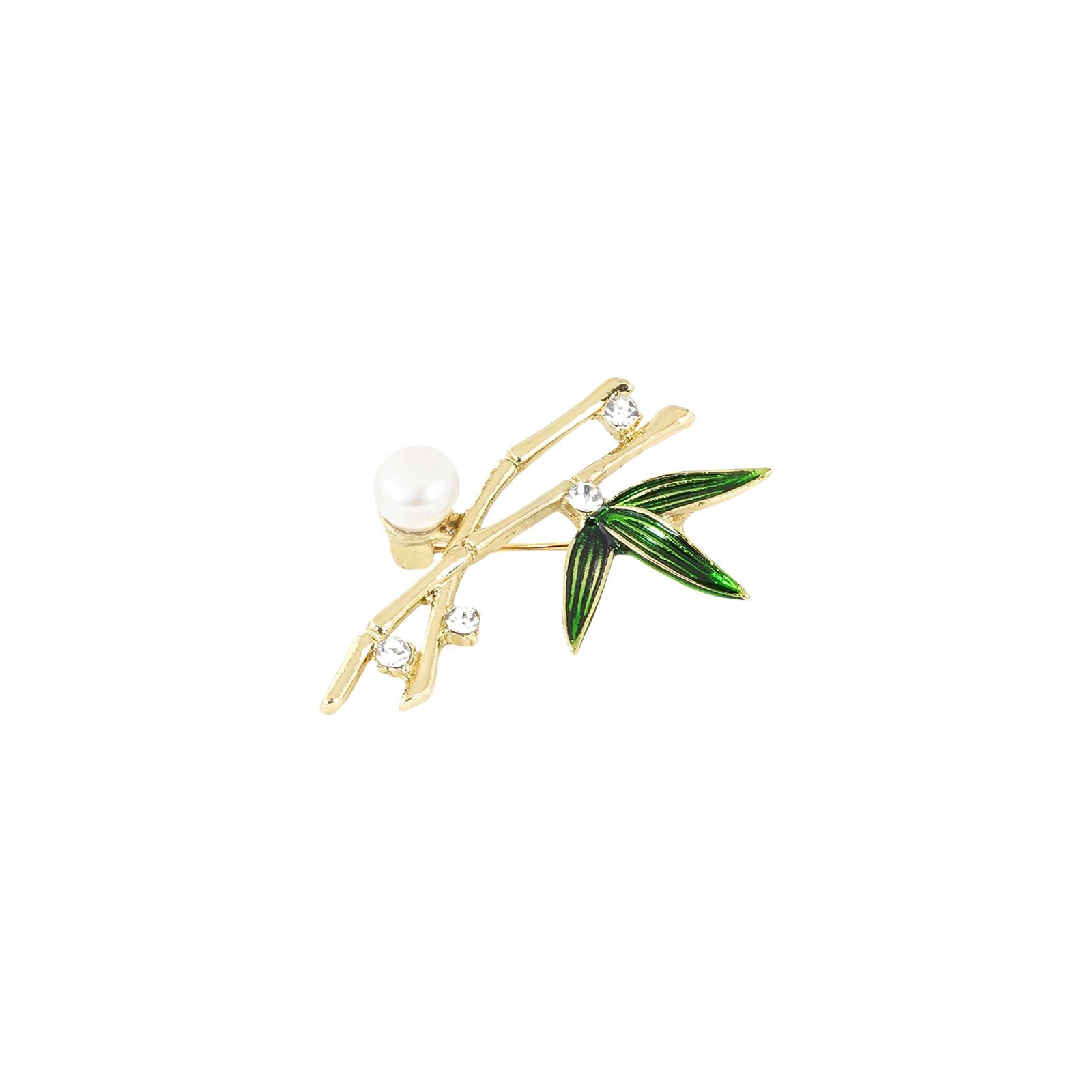 Privy Floral White And Gold Rhinestone Brooch - Image 4