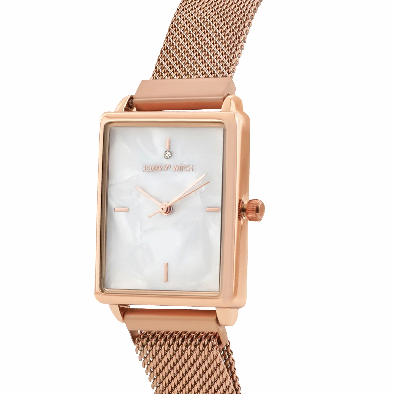 Quad White MOP Small Rectangle Dial Rose Gold Magnetic Strap Women's Watch - Image 4