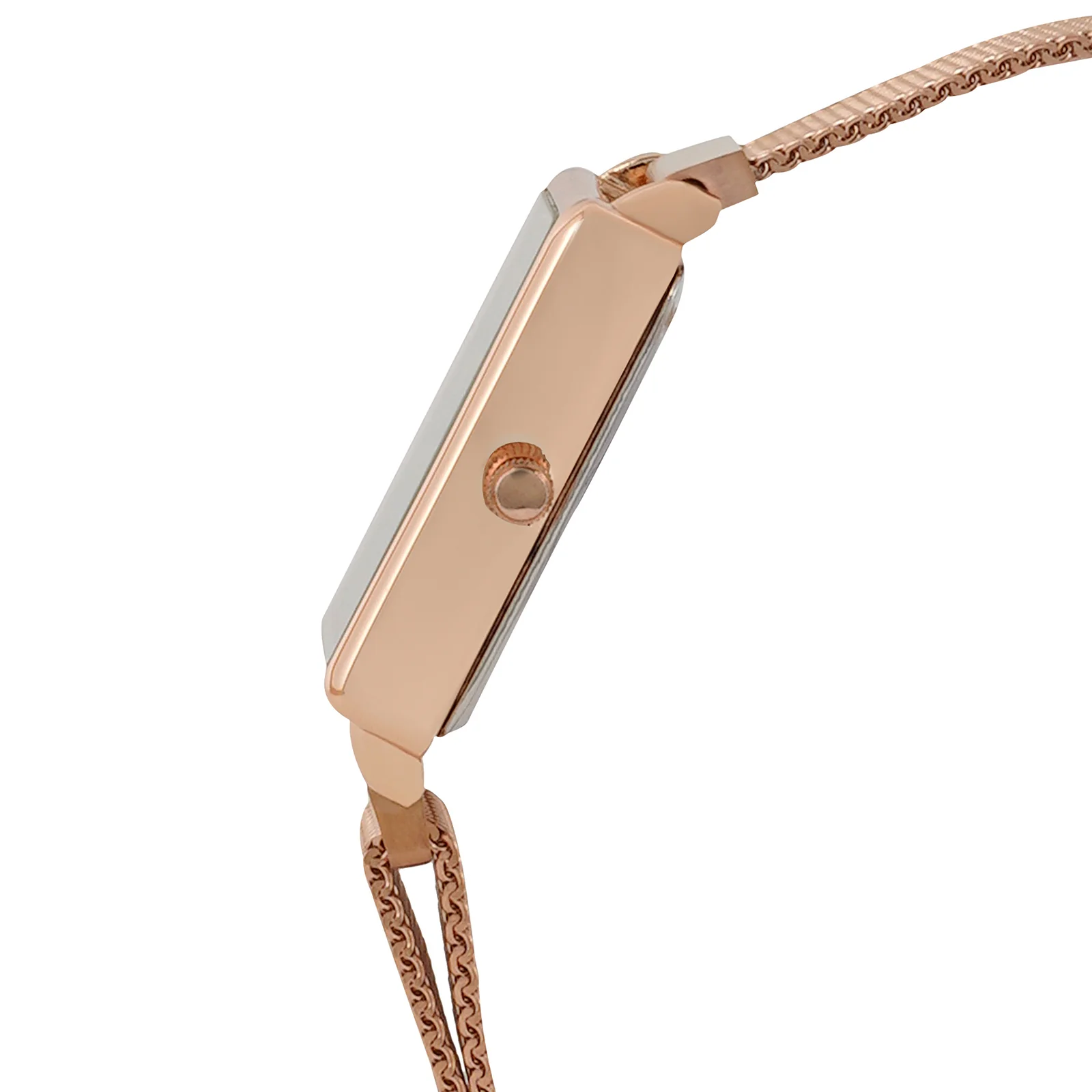 Quad White MOP Small Rectangle Dial Rose Gold Magnetic Strap Women's Watch - Image 5