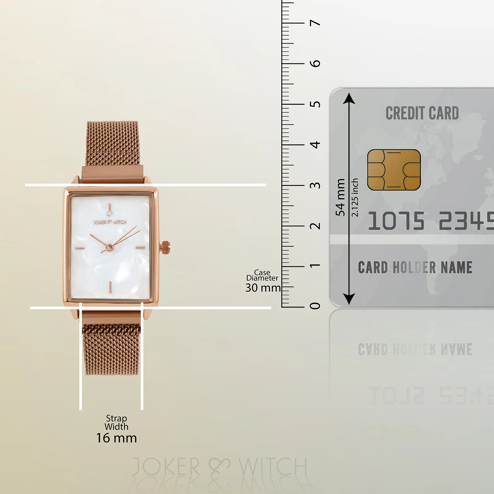 Quad White MOP Small Rectangle Dial Rose Gold Magnetic Strap Women's Watch - Image 8
