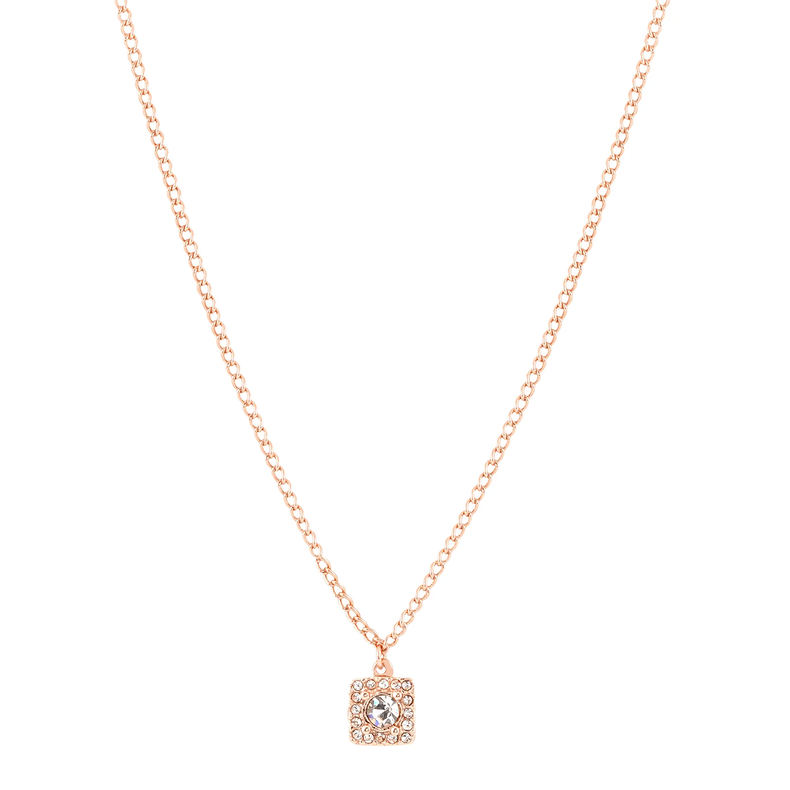 Quad Rhinestone Rosegold Necklace Charm - Image 4