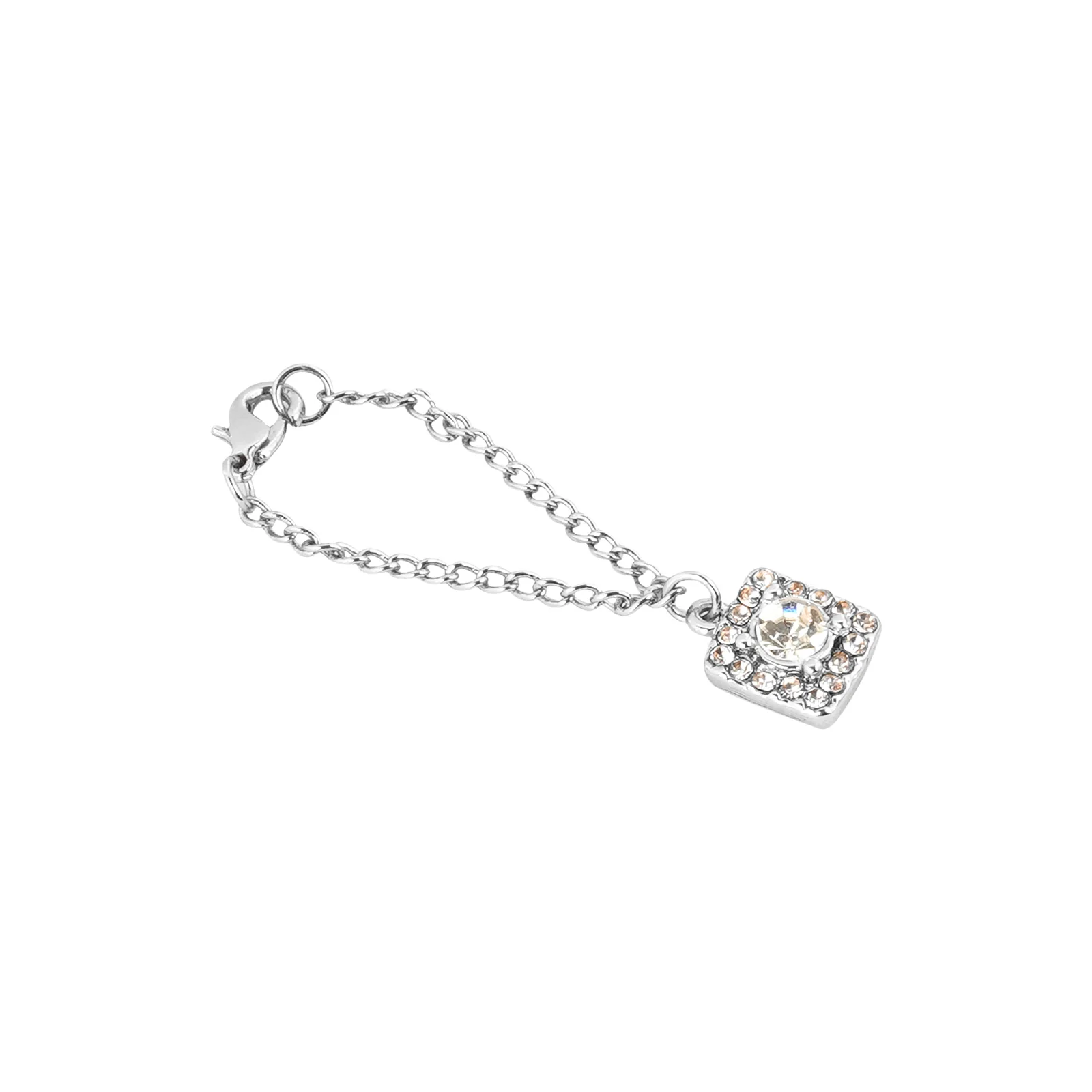 Quad Rhinestone Silver Watch Charm - Image 4