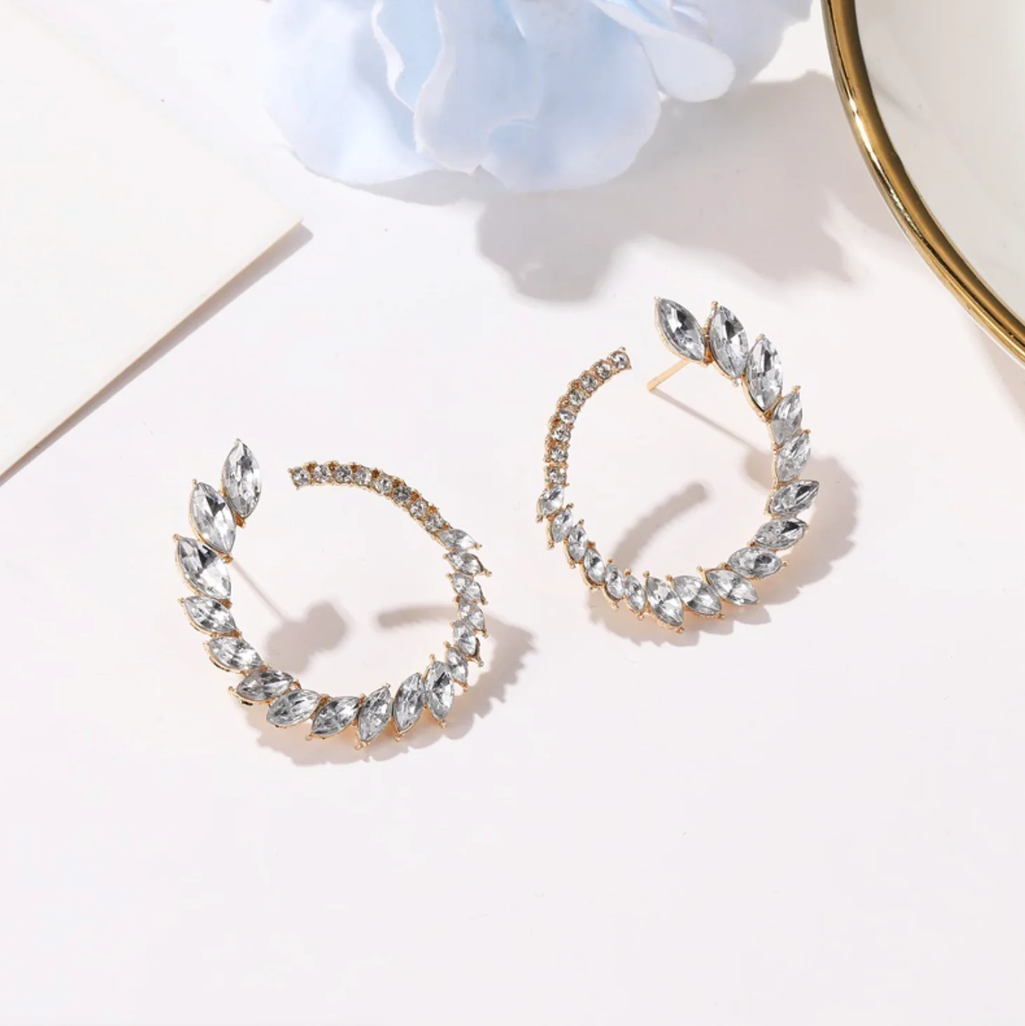 Queen B Rhinestone Gold Stud - Image 6
