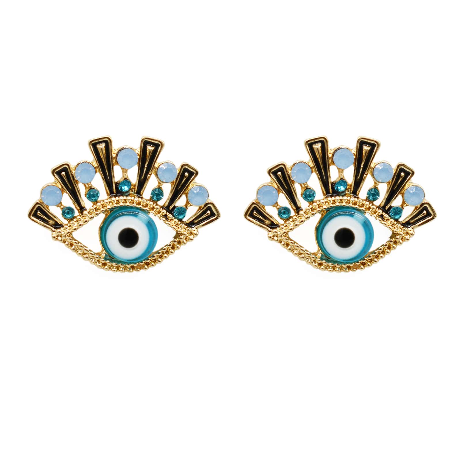 Quinn Evil Eye Gold Earrings - Image 2