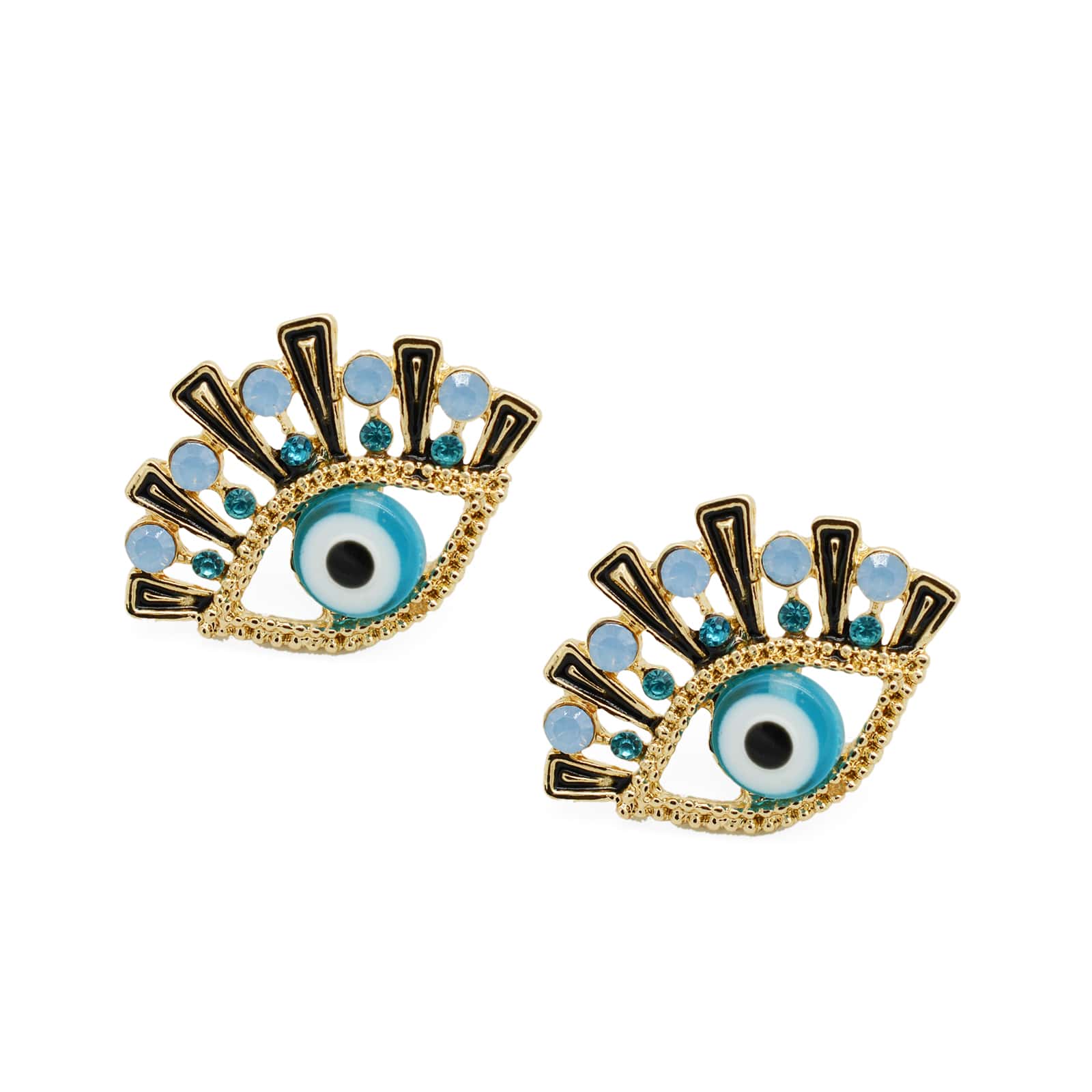 Quinn Evil Eye Gold Earrings - Image 3