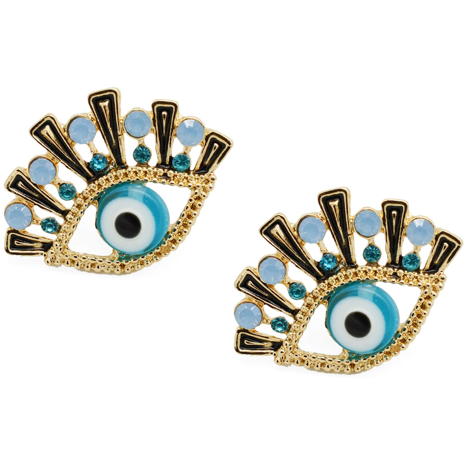 Quinn Evil Eye Gold Earrings - Image 4